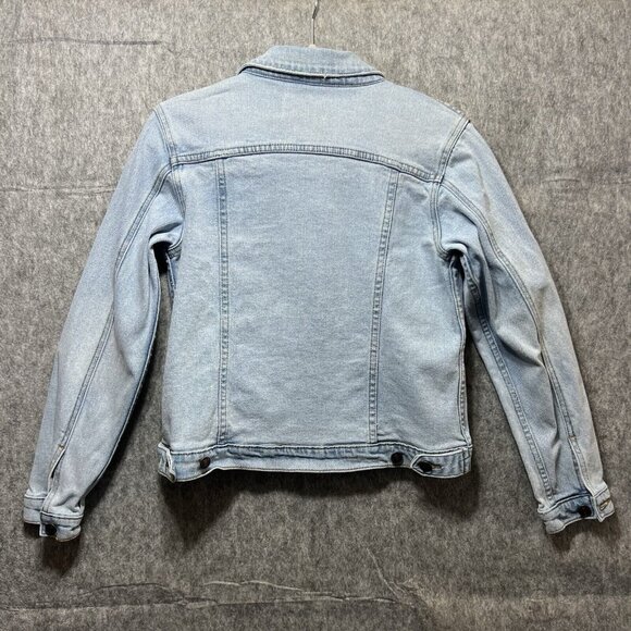 Sky And Sparrow Denim Jacket Womens‎ Medium Blue Light Wash Button Up - Picture 7 of 8